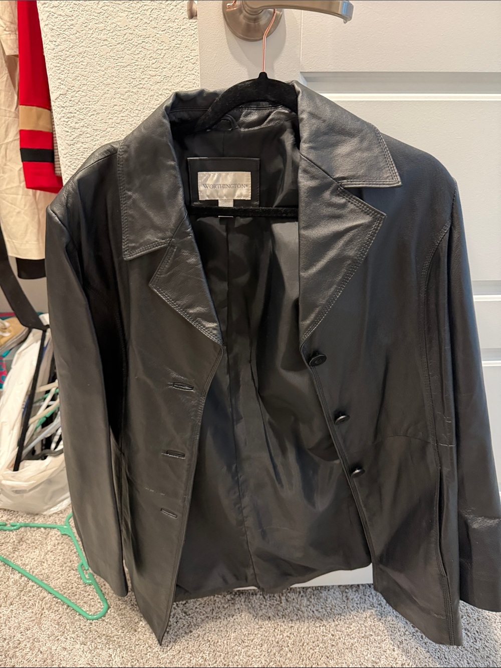 Worthington Black Leather Blazer